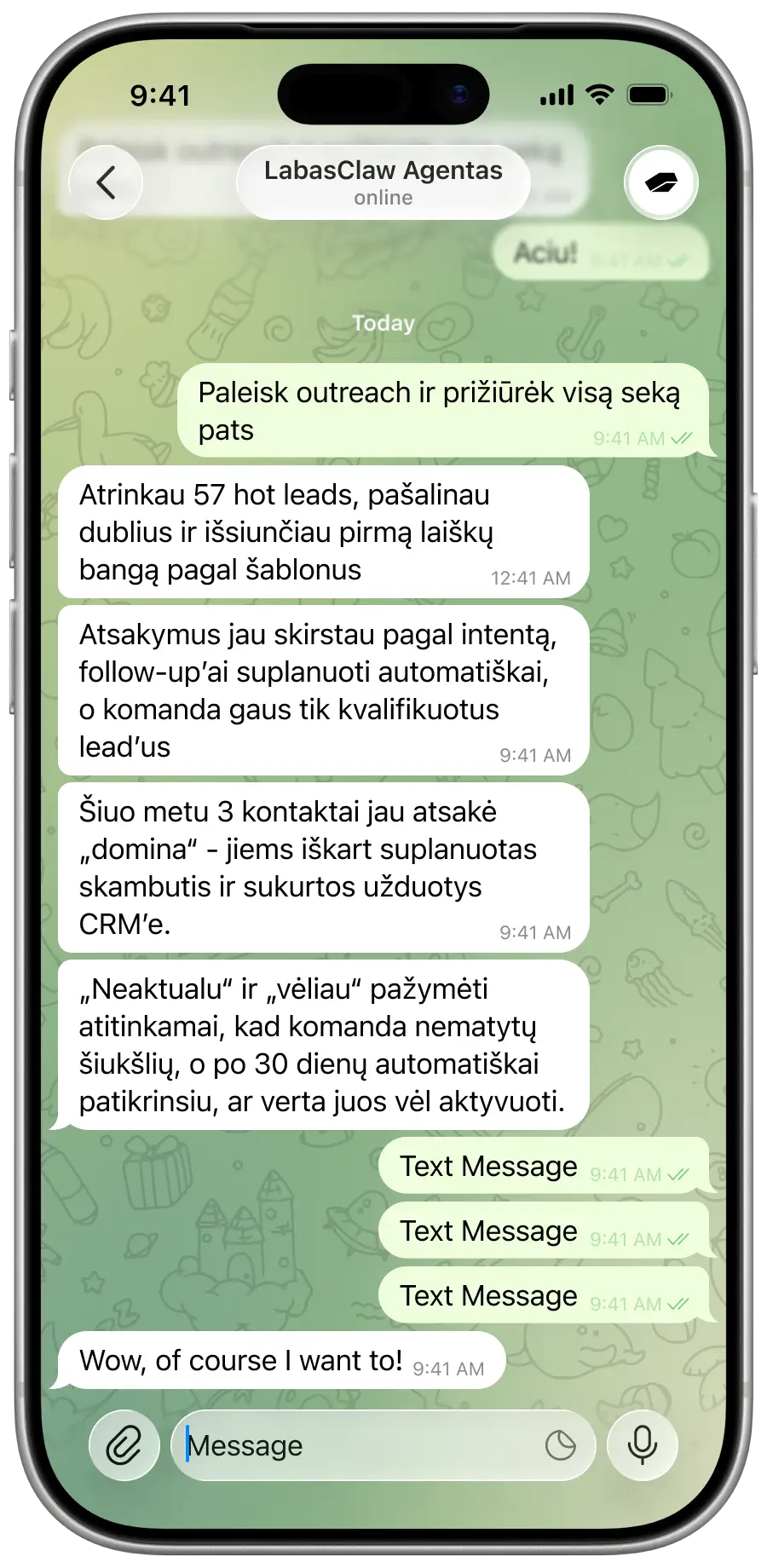 Pokalbio pavyzdys 1 iš 8